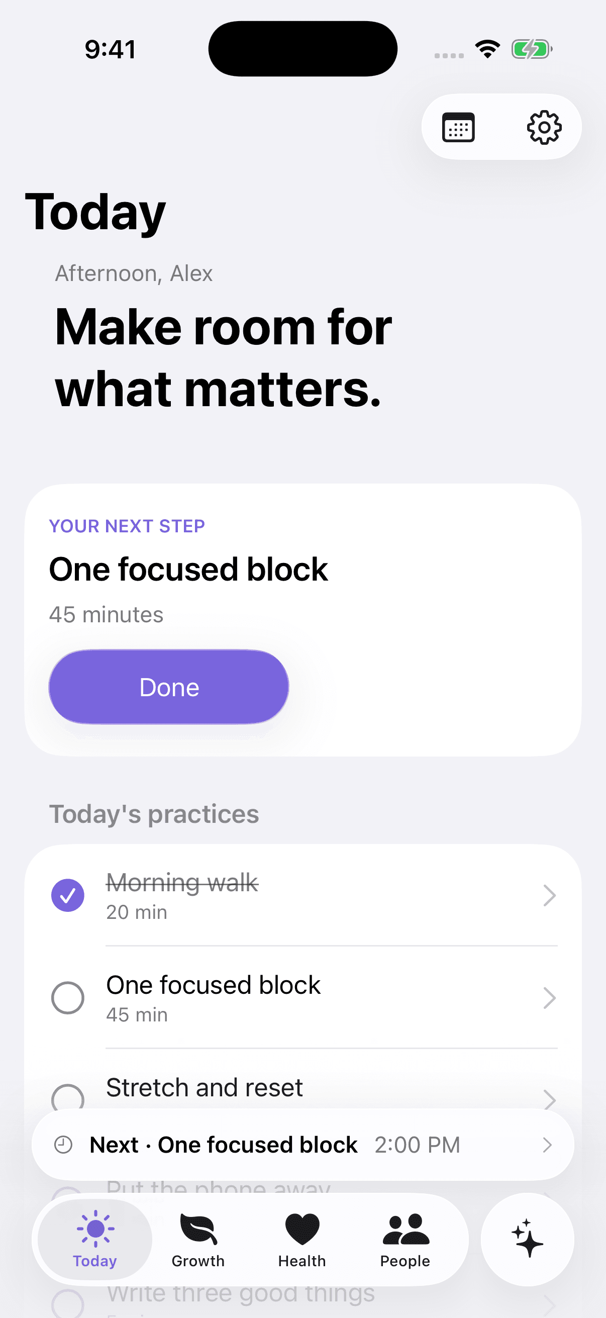 Onstead on iPhone: a next action and today's practices